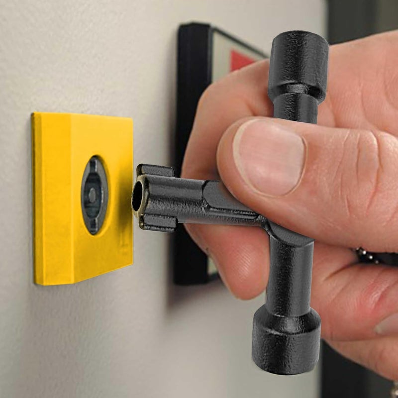 Hanpex 4 in 1 Meter Box Key Gas Key Utility Key, for mail box, elevator, electrical cupboard box, train door, water meter valve - Image 4